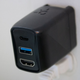You got 3 ports: USB-C, USB-A, and one HDMI. It fits nicely into a wall outlet, but my HDMI cord wasn’t long enough to reach from here to my TV.